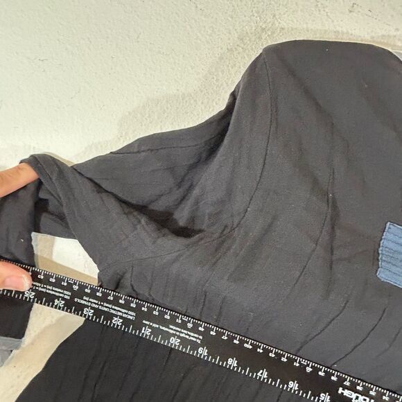 PEACOCK WAYS Ladies Tunic Black One Size Lagenlook Artsy Art To Wear Boho Casual - Picture 10 of 12